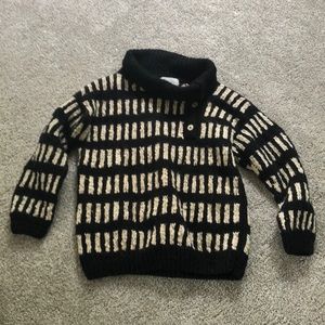 Black and white wool sweater